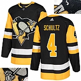 Penguins #4 Schultz Black Glittery Edition Adidas Jersey,baseball caps,new era cap wholesale,wholesale hats